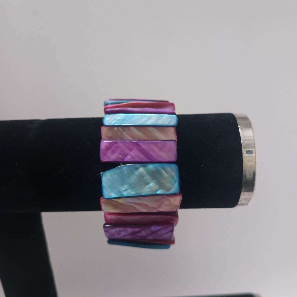 Pacsun Kirra Pink, Blue And Purple Shell Stretch Bracelet
